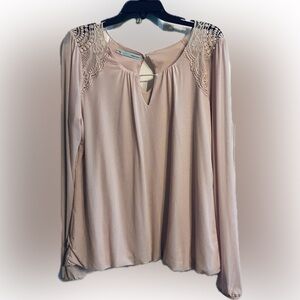 Maurices Blush Lace Accent Blouse